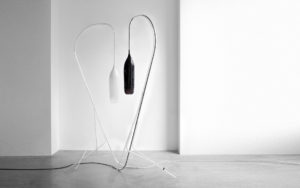 FLOOR LAMP CRISTALCANE BIG BLACK AND WHITE BLOWN GLASS MANUFACTURED BY THE CERFAV