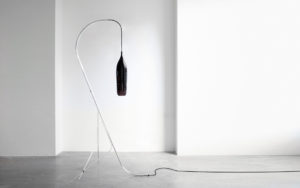 FLOOR LAMP CRISTALCANE BIG BLACK BLOWN GLASS MANUFACTURED BY THE CERFAV