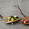 CORBEILLE DOVETAIL CHÊNE SCULPTÉ AGRUMES FRUITS SECS LÉGUMES