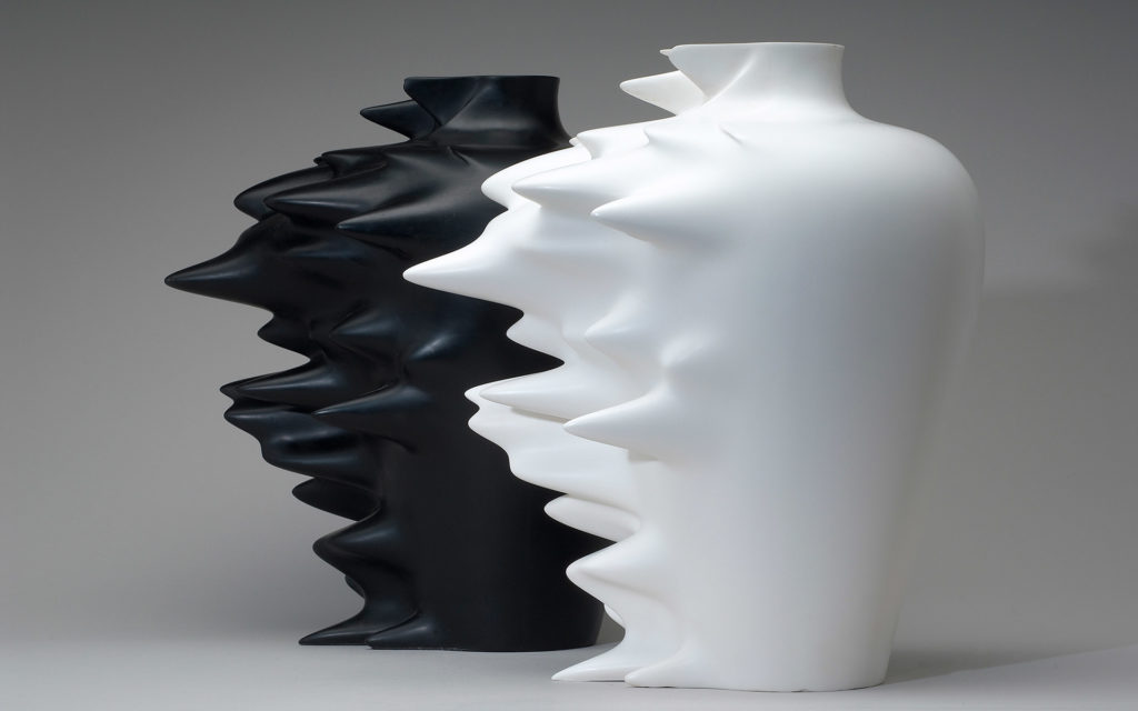 VASE FAST CORIAN BLANC GLACIER NOIR NOCTURNE
