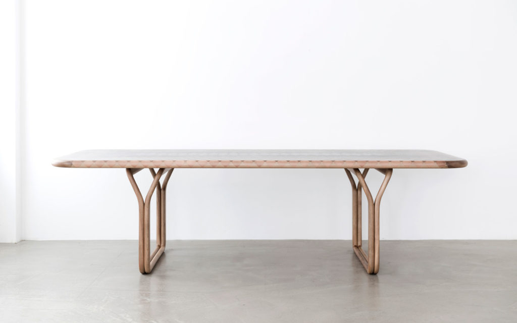 DINNING TABLE MARQUETRY WITH 11 TYPES OF NATURAL WOOD