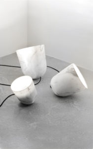 LAMPS ORBIT WHITE MARBLE FROM CARRARA LIGHTED