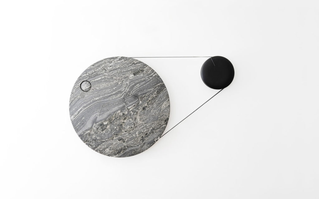 CLOCK TIMEFLIES GRANITE SILVER FOREST AND STEREOLITHOGRAPHY