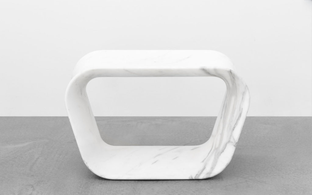 STOOL VOID WHITE MARBLE FROM CARRARA