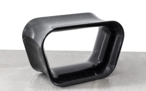 STOOL VOID BLACK MARBLE FROM MARQUINA THREE QUARTER VIEW