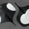 LAMPE DE BUREAU EDALIGHT PAPIER MÉTAL MOTIFS KIMONOS JAPONAIS VUE DE DESSUS