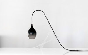 TABLE LAMP CRISTALCANE SMALL BLACK BLOWN GLASS MANUFACTURED BY THE CERFAV