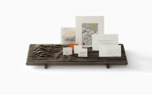 LETTER HOLDER SWEETHORIZONBOIS ZIRICOTE WITH BUSINESS CARD AND DRAWINGS